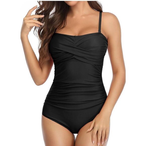 Smismivo Size Large Tummy Control One Piece Swimsuit Ruched - Picture 1 of 7
